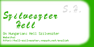 szilveszter hell business card